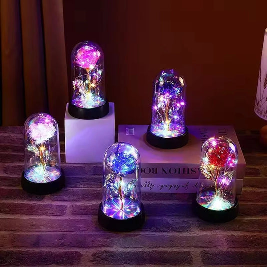 LED Simulation Rose Flower Light Beautiful Realistic Looking Night Light Rose Eternal Flower Party Supplies For Valentine's Day - Easy Shop